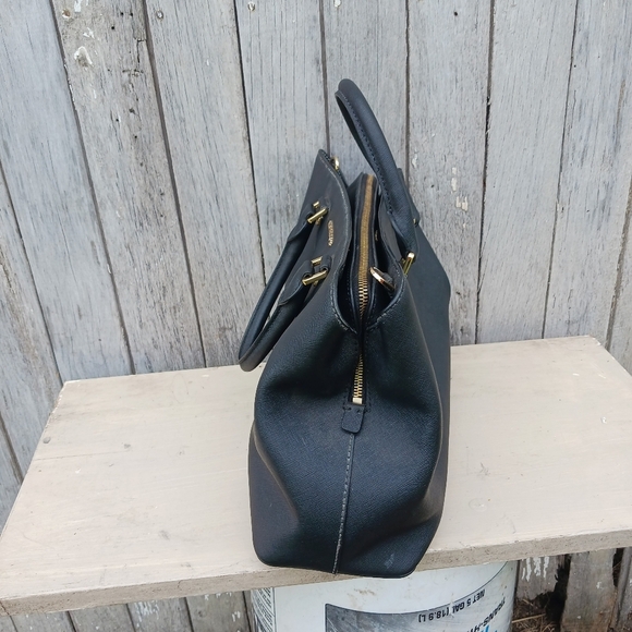 Michael Kors Savannah Medium Saffiano Leather Satchel Black Shoulder Bag - Picture 5 of 14